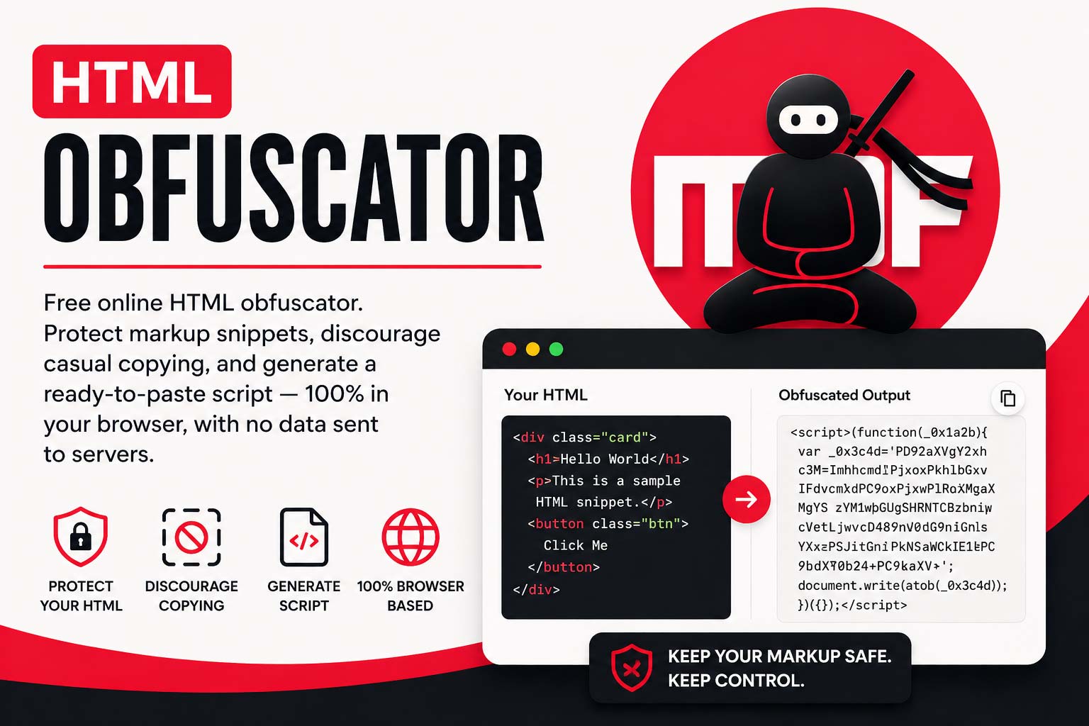 HTML Obfuscator — Free Online Tool | MDF Tools