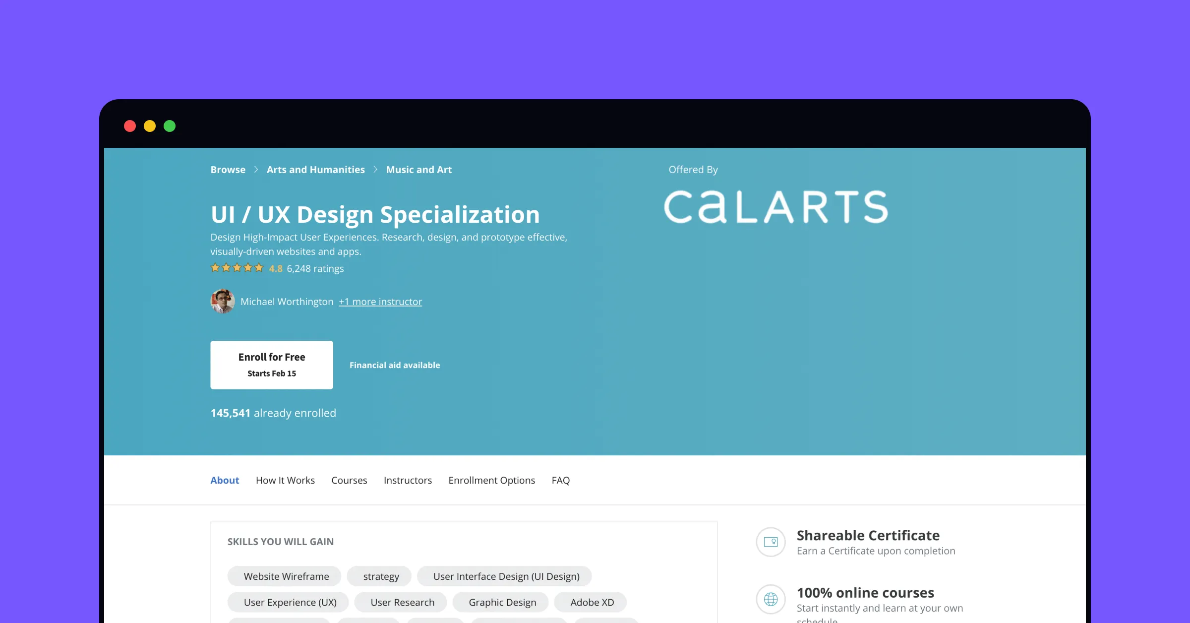 UI/UX Design Specialization CalArts