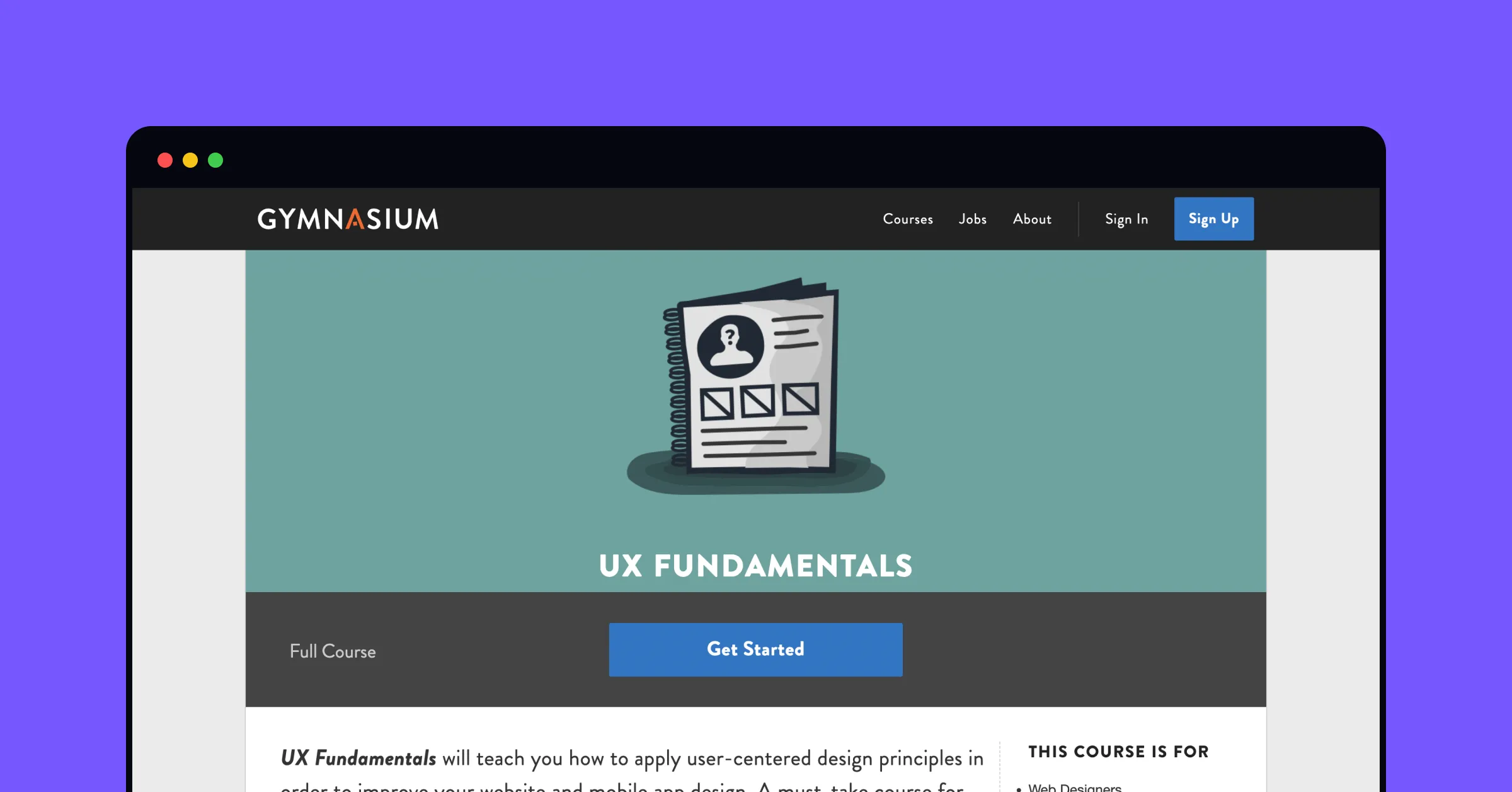UX Fundamentals, Gymnasium