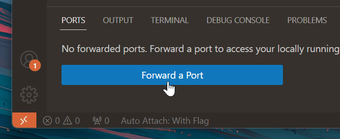 Forward a Port in visual studio code