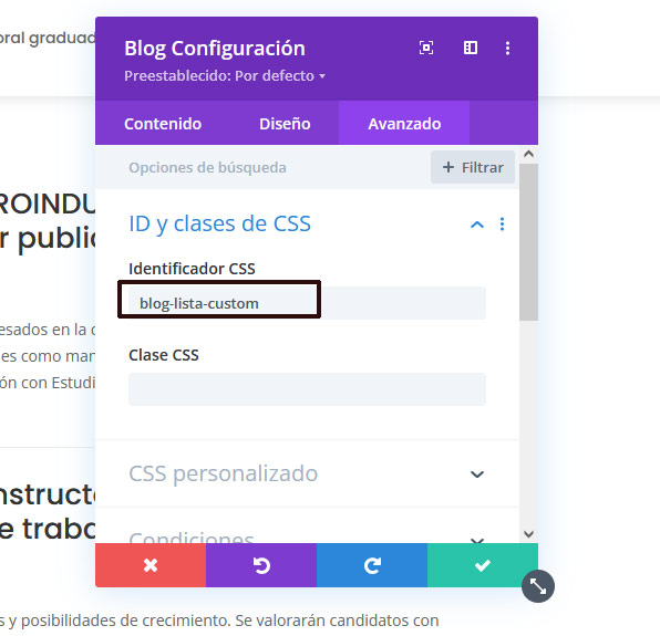 divi id personalizado